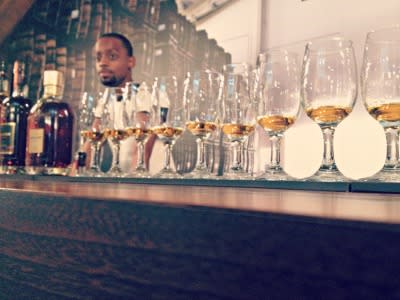 Tasting the rum at Mount Gay in Barbados. Tasting the rum at Mount Gay in Barbados.